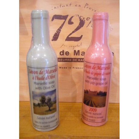 Savon de Marseille en forme de bouteille de vin ou d'huile d'Olive