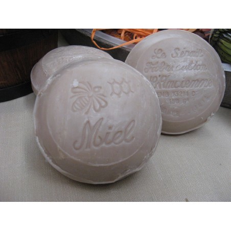 Savon de Marseille en savonnettes rondes 3 x 150 gr parfum Miel