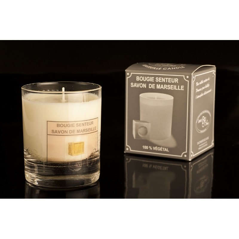 Bougie parfumée en cire végétale naturelle coulée à la main