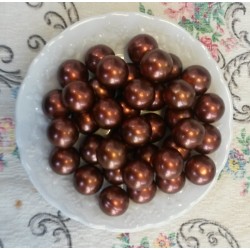 Perles d'huile de bain nacrées senteur VANILLE de couleur Bronze