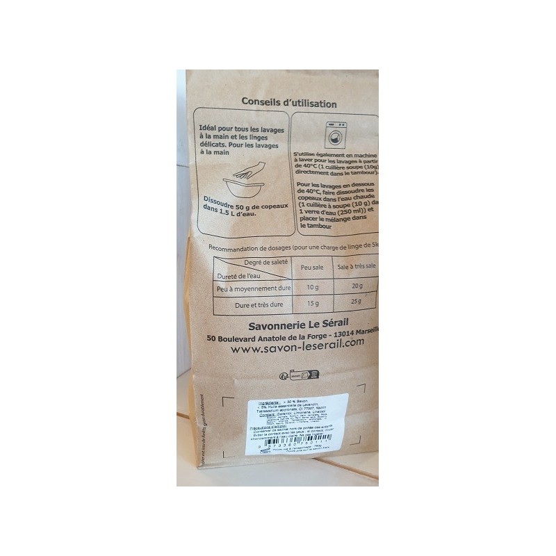 Paillettes de Véritable savon de Marseille 72% EXTRA PUR d'huile Végétale parfumé Lavande